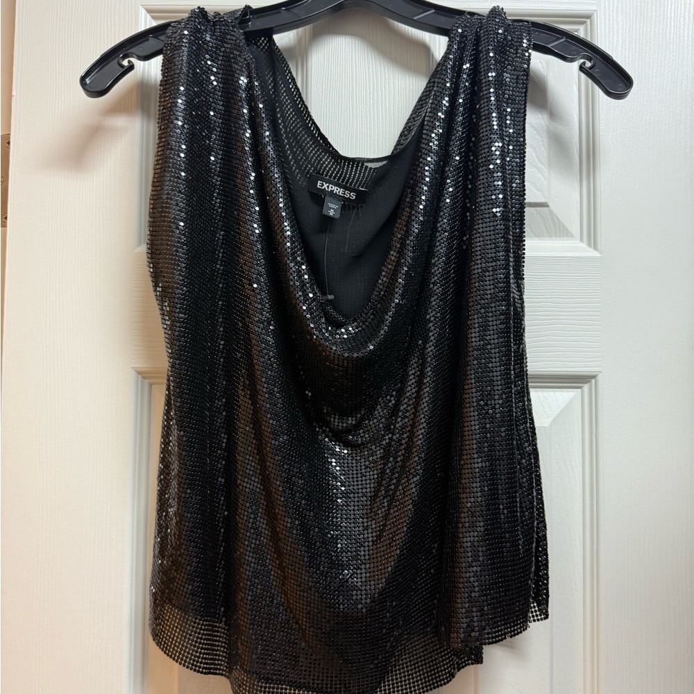 Express Black Sequin Women's Top